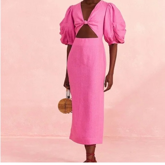 FARM Rio Pink Midi Dress - Picture 1 of 2